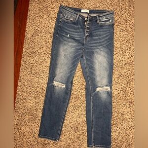 Women's Blue Straight Leg Jeans